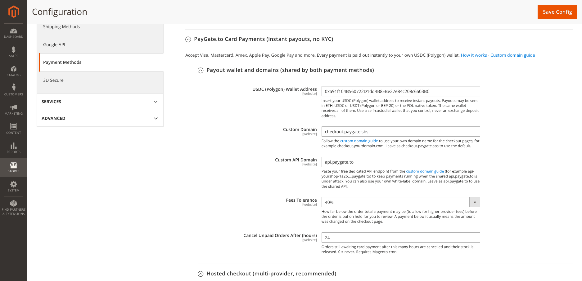 Magento payment gateway instant payouts